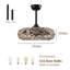 Ventilateur de plafond en corde de chanvre 19 po avec 4 ampoules, intensité variable, 7 pales, moteur à courant continu réversible.