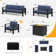 7 - Person Sofa Seating Group With Cushions And Fire Pit Table