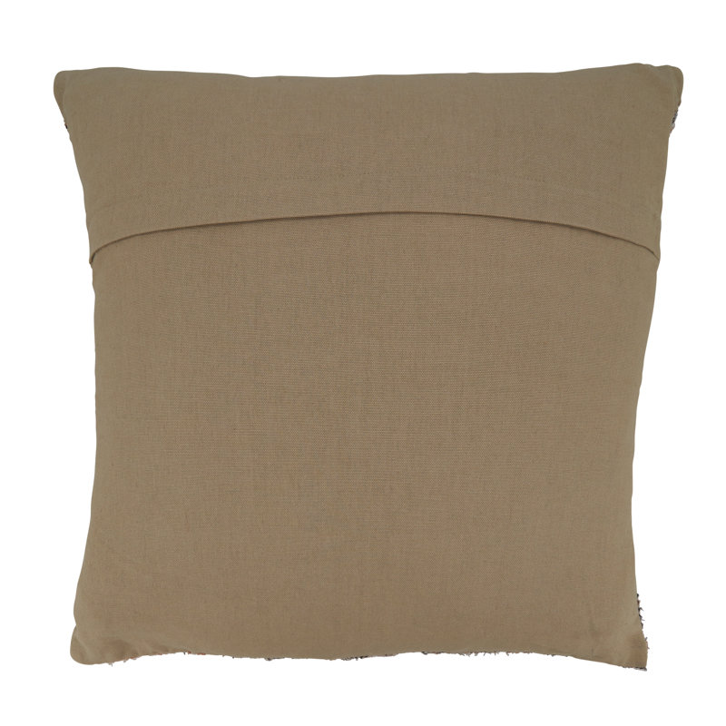 Natural Striped Cotton Square Pillow Cover, 20"