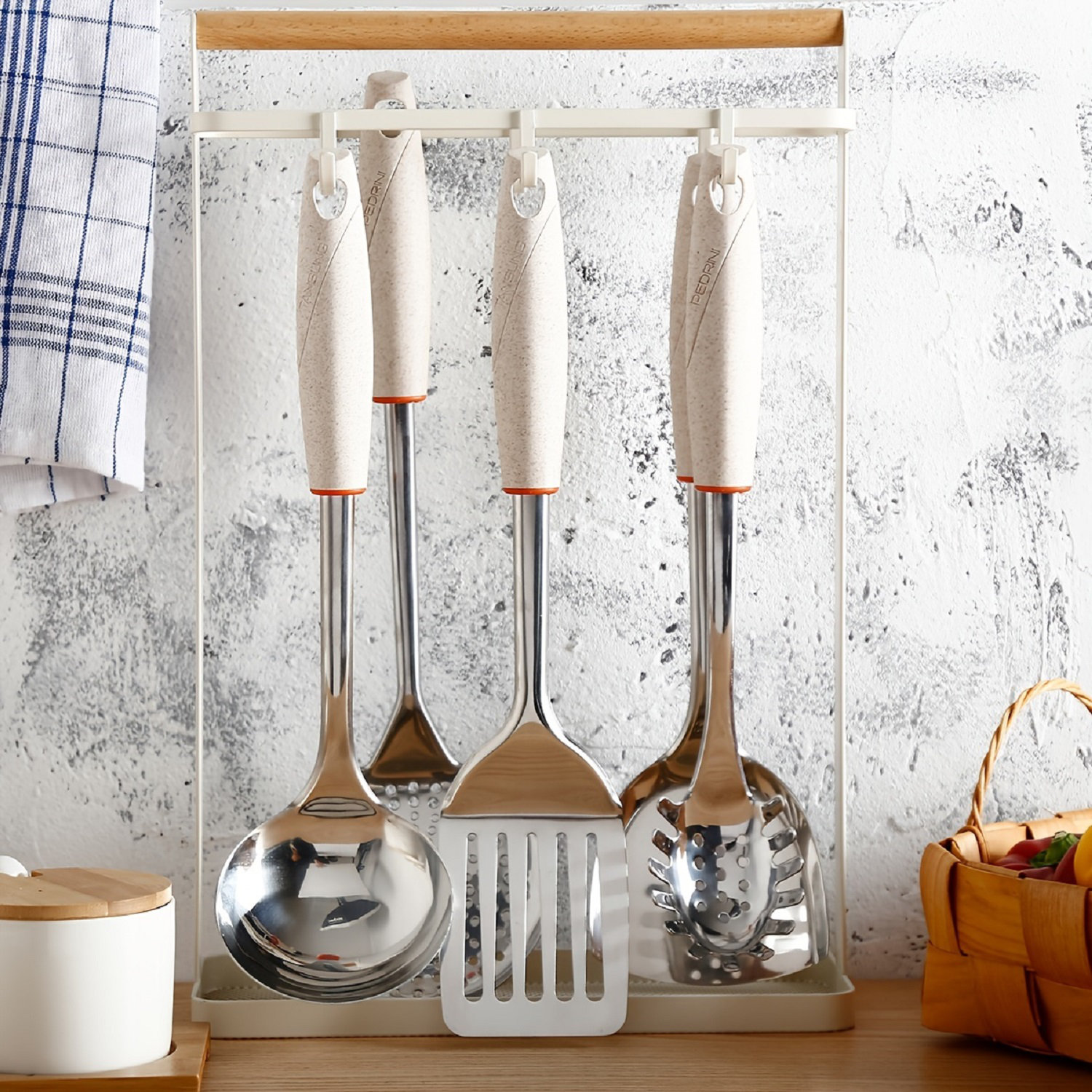 Steel Kitchen Utensils Set Modern And Simple 7-Piece Kitchen Cooking Tools  Spatula Spoon Household Kitchen Utensils Stainless