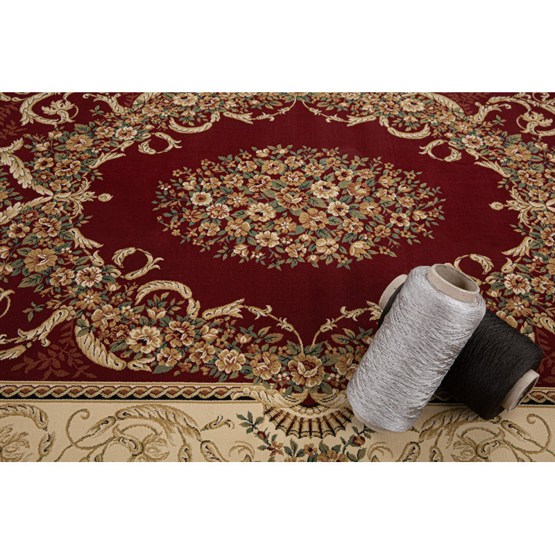 Tapis classique à motif de médaillon Gorrono Collection, Rectangle 9 pi 5 po x 13 pi 1 po