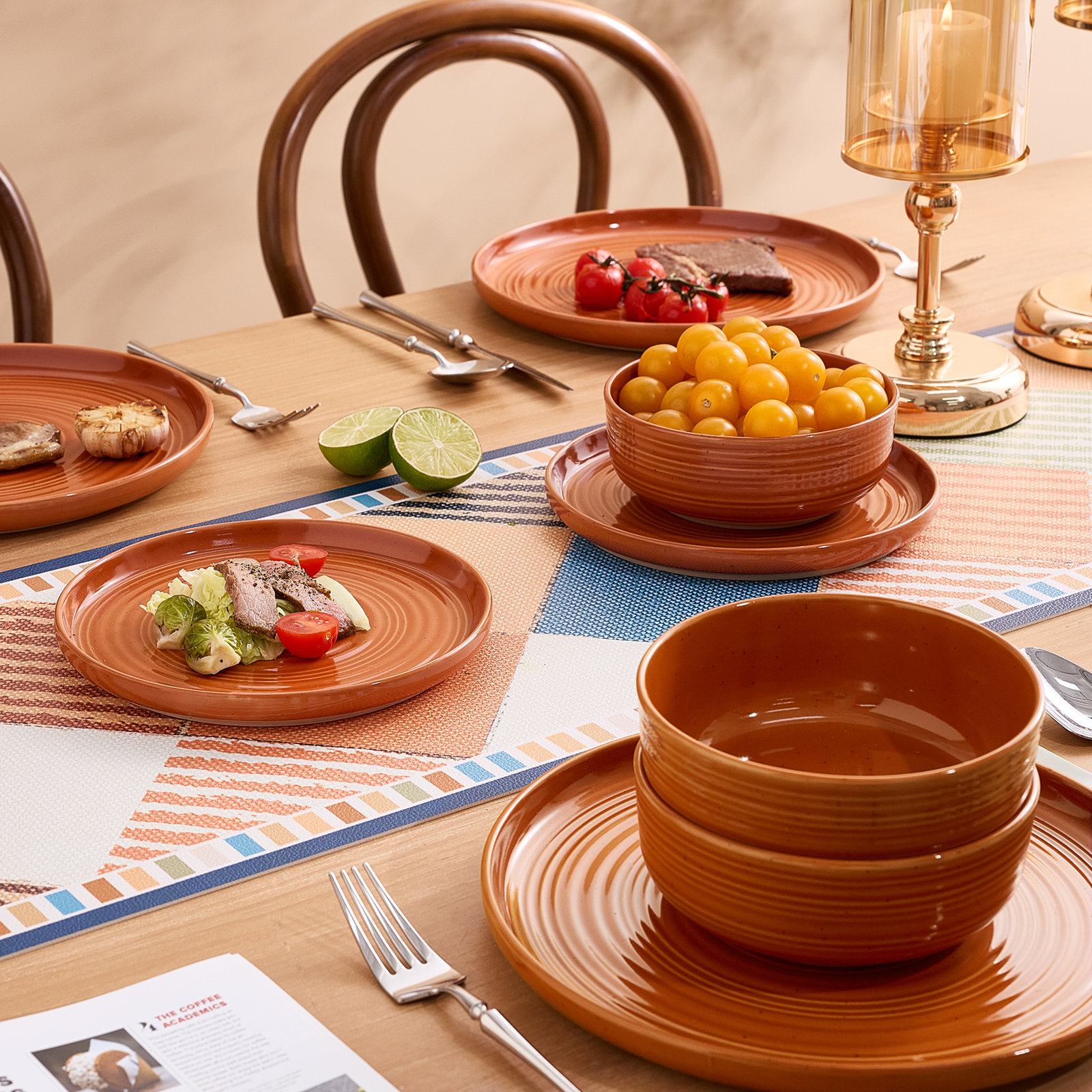 Stoneware Dinnerware Set, Terracotta