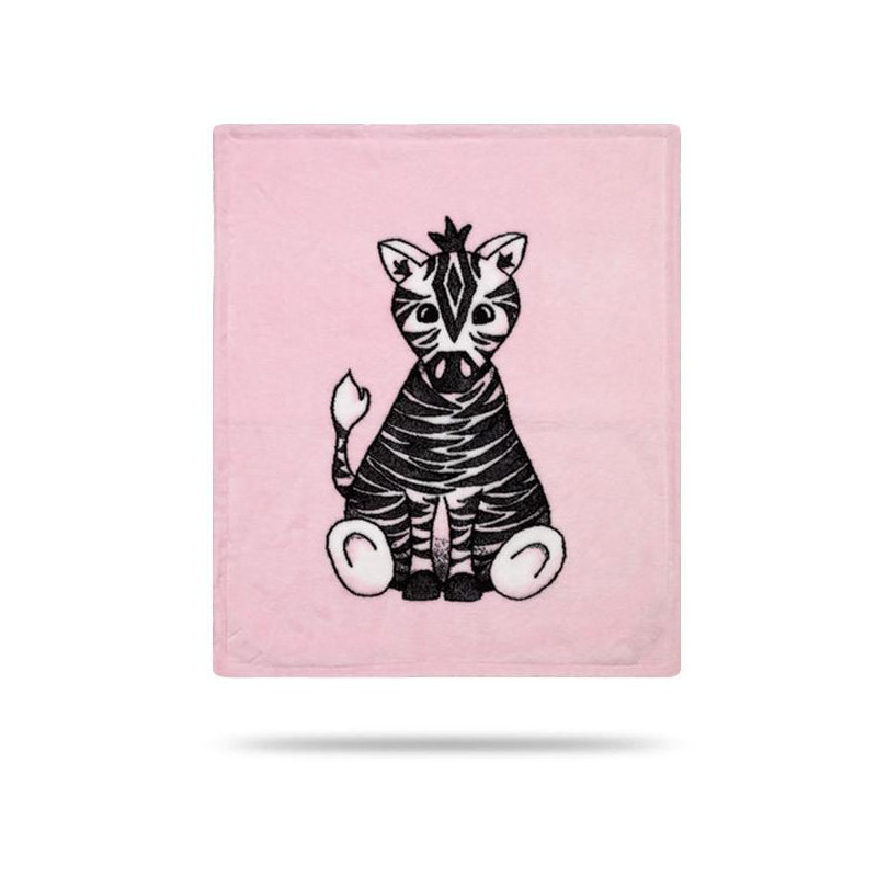 Couverture pour bébé baby zèbre Biali, Rose/noir