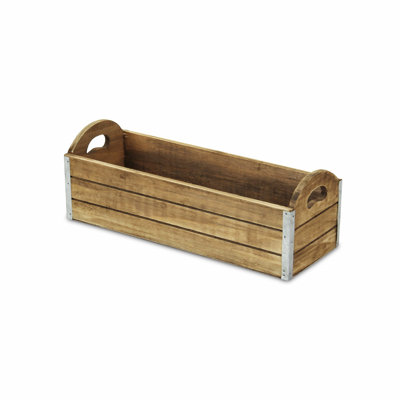 Ajara 14" Brown Solid Wood Organizer Box