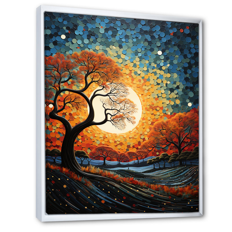 Spiritual Embrace Baobab Tree I - Art mural sur toile, arbre baobab, H 20 po x l 12 po, Cadre flottant blanc