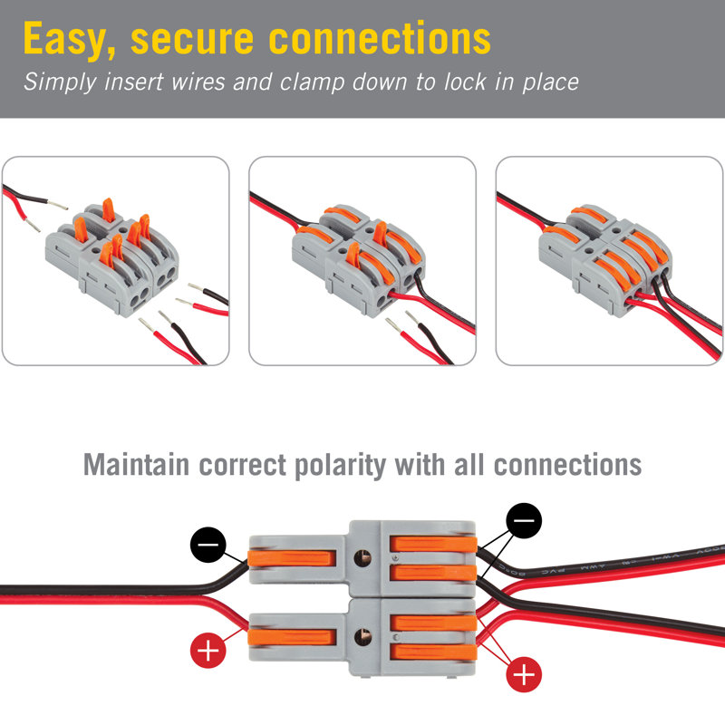 Connecteur séparateur à levier modulaire 1-en-2, 6pk