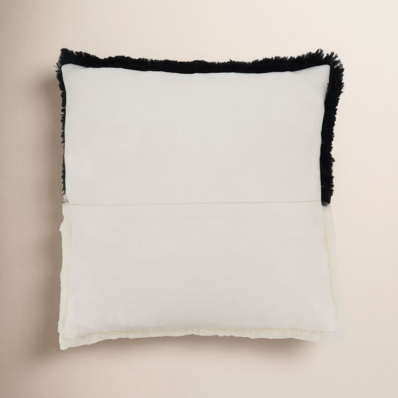 Shearling Collection Sheepskin Throw Pillow, Black, Polyester