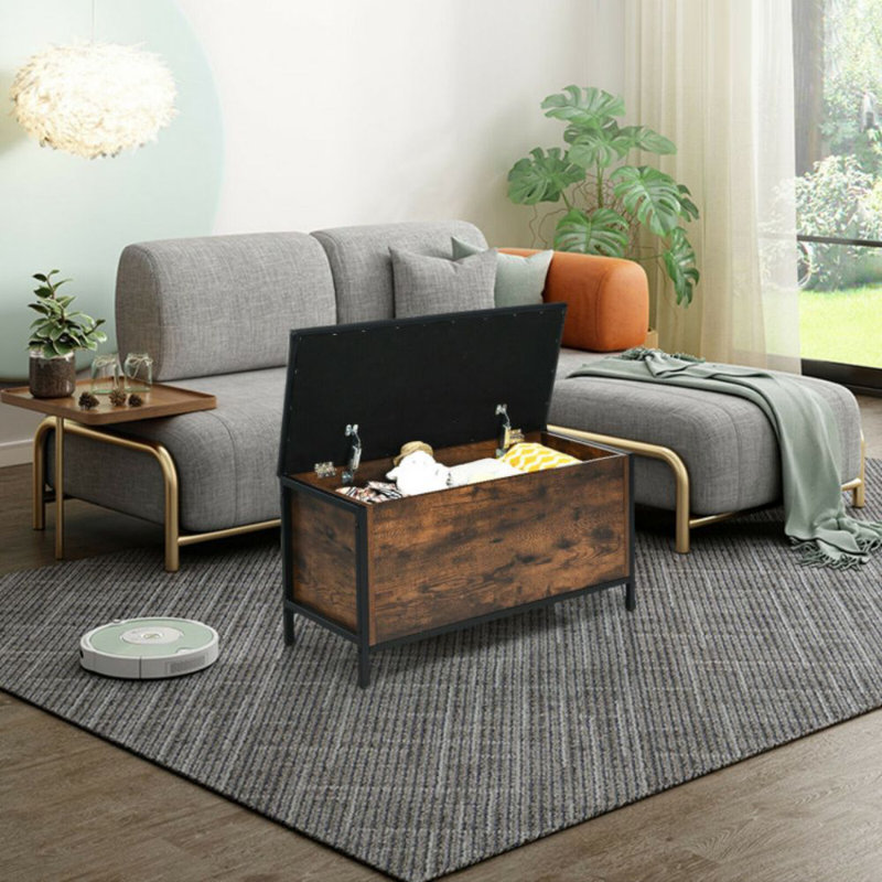 Banc de rangement en similicuir