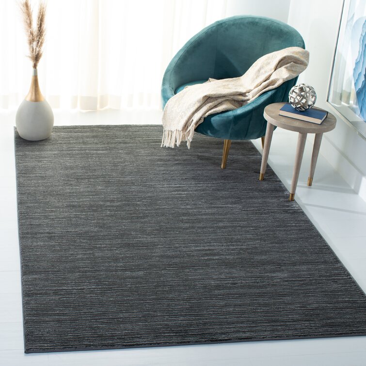 Swampscott Solid Colour Hand Woven Hand Hooked Gray Area Rug
