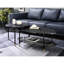 2 Nesting Tables With Faux Marble Tops And Space Design Elegant Black Construction Metal Frames