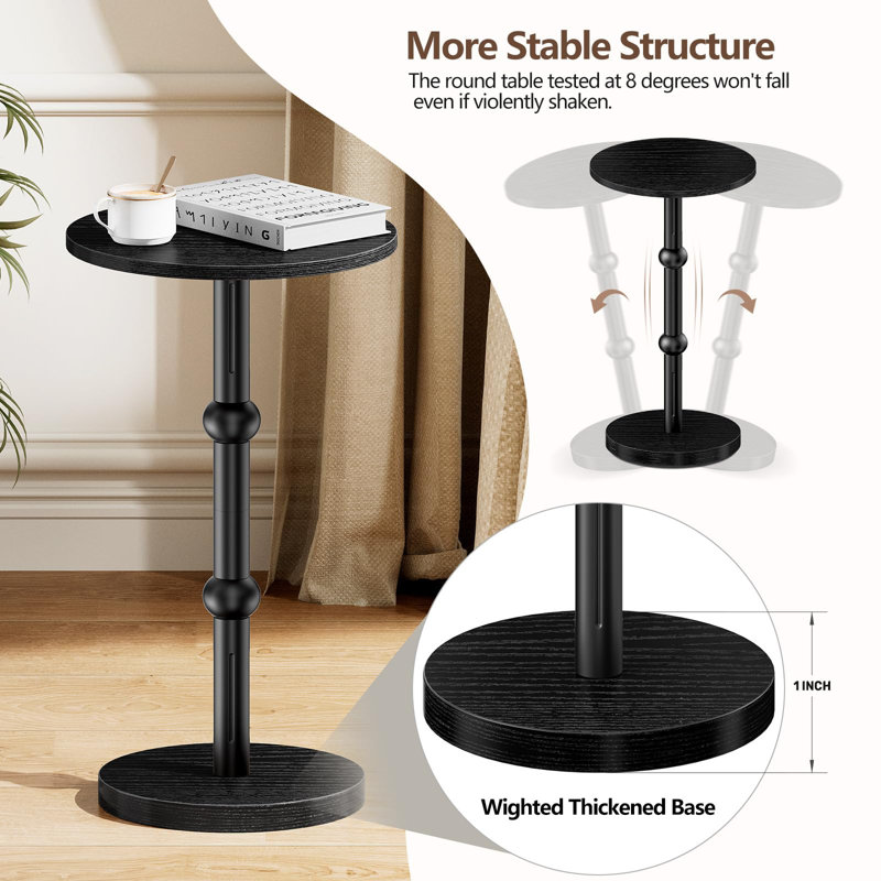 Small Round Side Table With Metal Leg For Small Spaces 