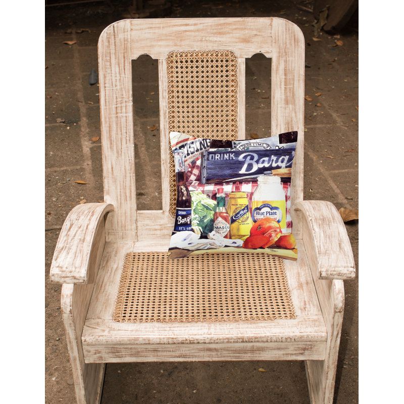 Coussin décoratif d’intérieur/d’extérieur à plaque bleue mayonaise, le sandwich du barq