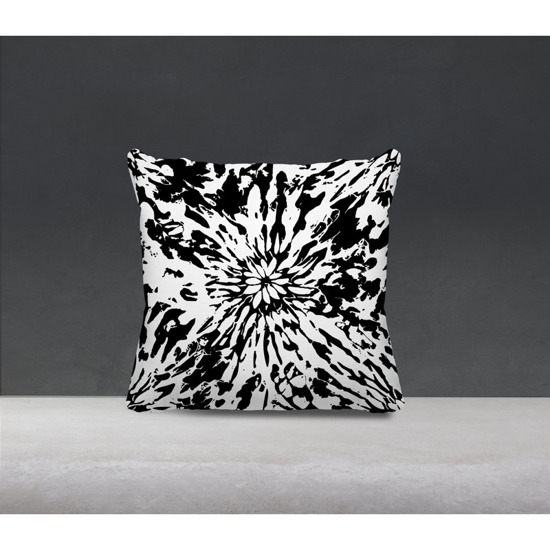 Coussin Percil, H 17 po x l 17 po, Noir / blanc