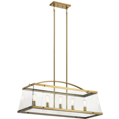 Darton 5 - Light Brushed Brass Kitchen Island Pendant