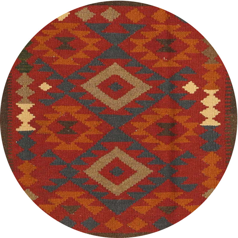 Tapis oriental rouge / brun, Rond 8 pi
