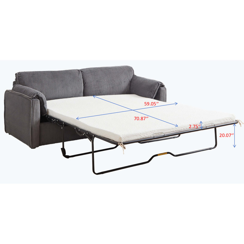 Canapé-lit multifonctionnel, Gris, H 33,46 po x l 78,74 po x P 33,46 po