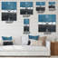 Bleu sarcelle rencontre l'art abstrait gris - horloge murale moderne-113167942