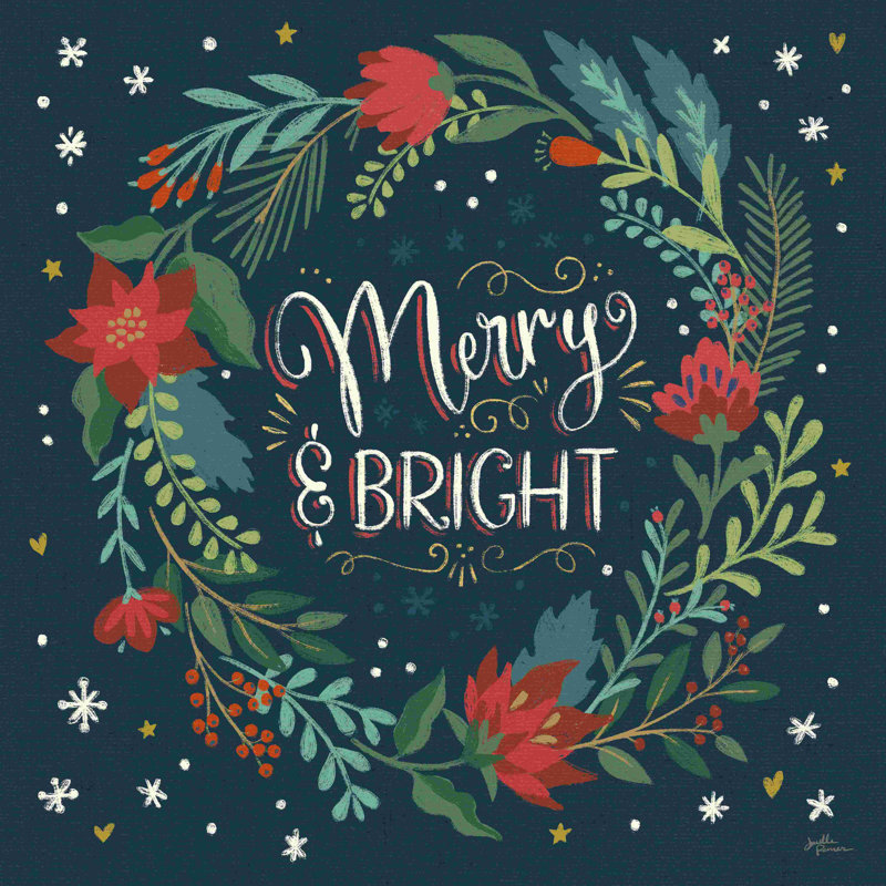 Christmas Bloom III - reproduction sur toile tendue, H 12 po x l 12 po