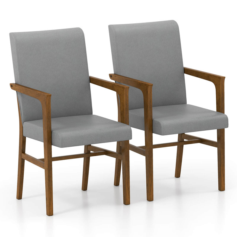 Ensemble de 2 chaises d'appoint rembourrées Mid-Century, 2