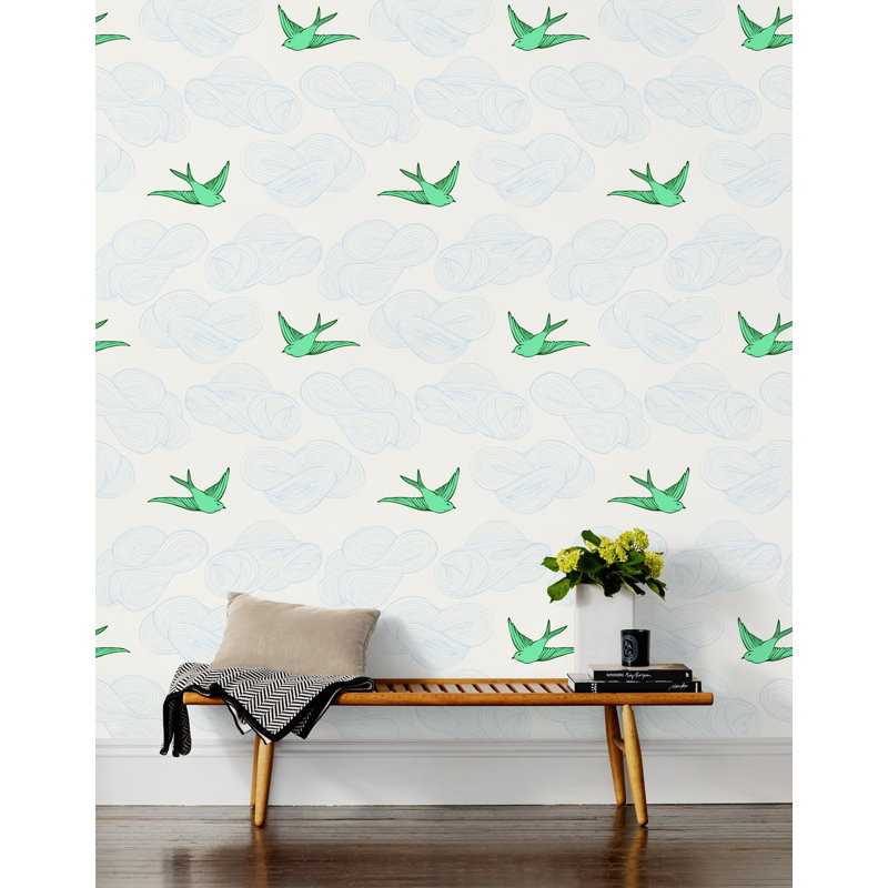 Daydream Wallpaper | Green / Peel and stick / P&S Roll - 27" x 18', Green