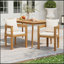 Ensemble de chaises de salle à manger en bois d'acacia avec coussins beige Abaco