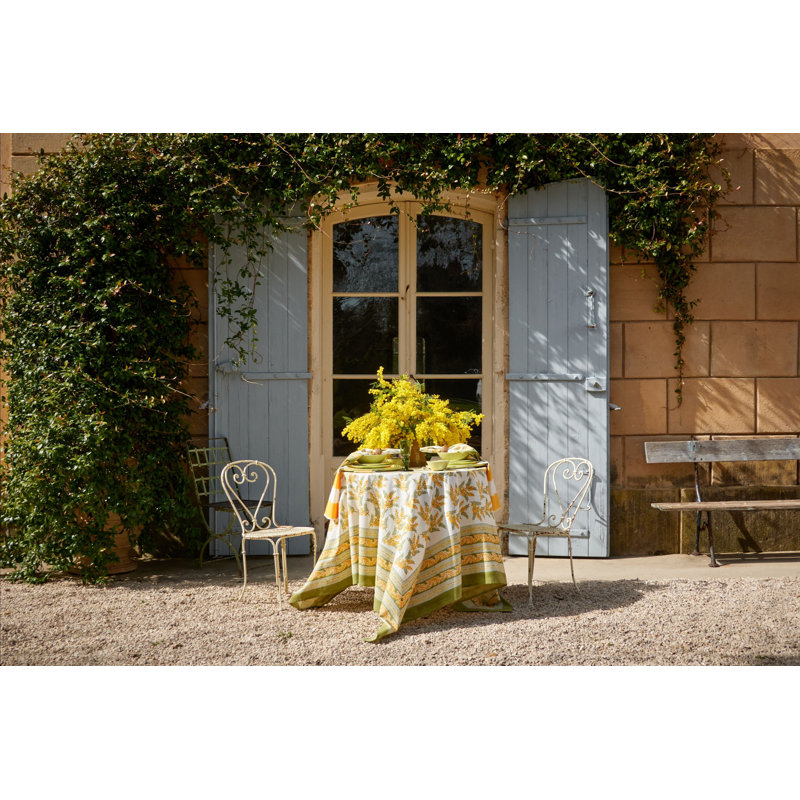 Nappe Sebring - vert et jaune - 59 po x 59 po, Carré 59 po x 59 po, Vert et jaune