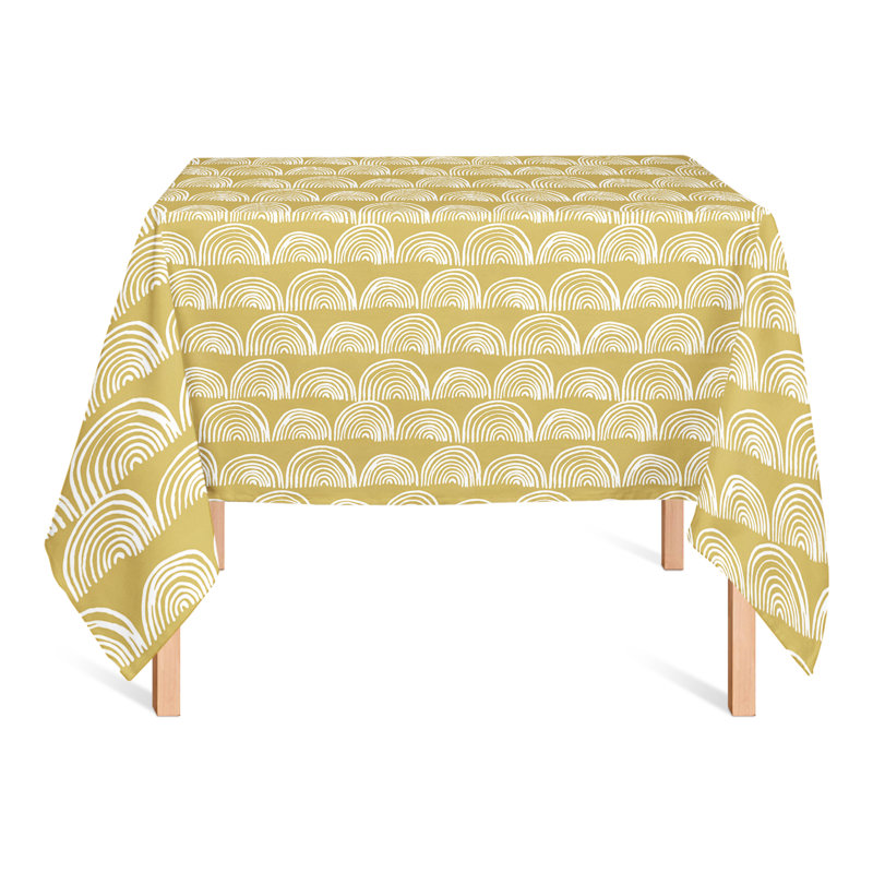 Nappe demi-cercle à motif vert 2, Jaune