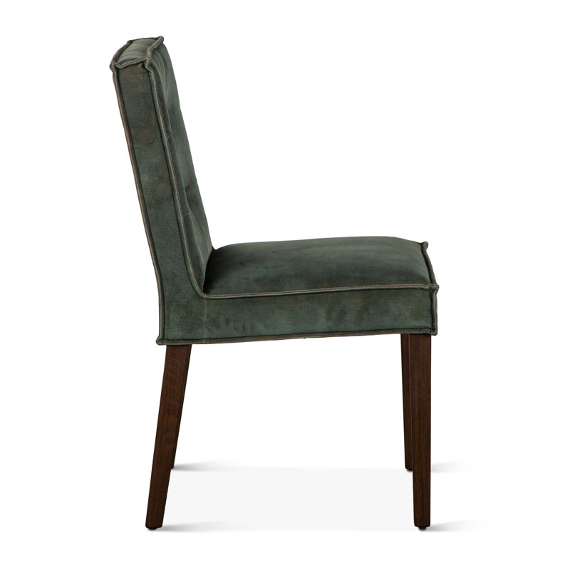 Malti Upholstered Dining Chair, Dark Brown, Green
