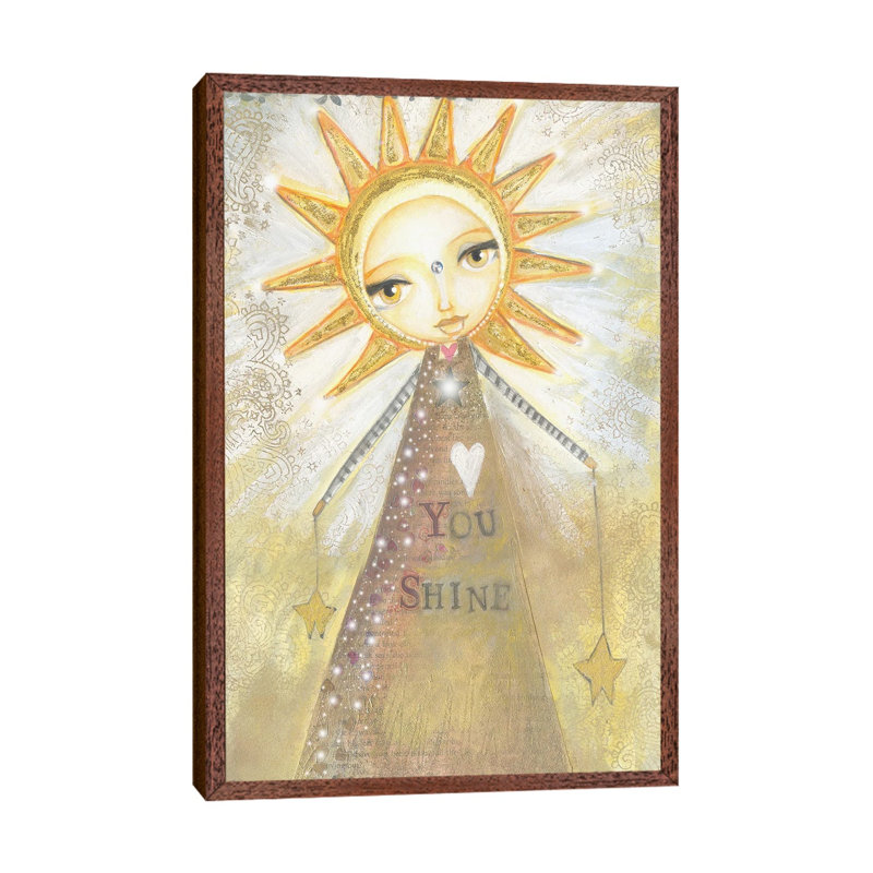 You Shine 1 Piece Painting on Canvas, 66.04cm H x 45.72cm W x 3.81cm D, Classic Brown Wood Framed