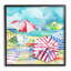 Parasol rayé Ventura Beach par Paul Brent - peinture sur bois-1600424050-1600424051