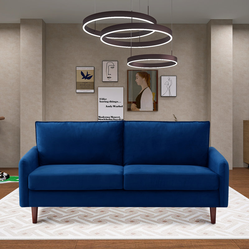 Causeuse en velours 70,9 po Jalycia, Velours bleu