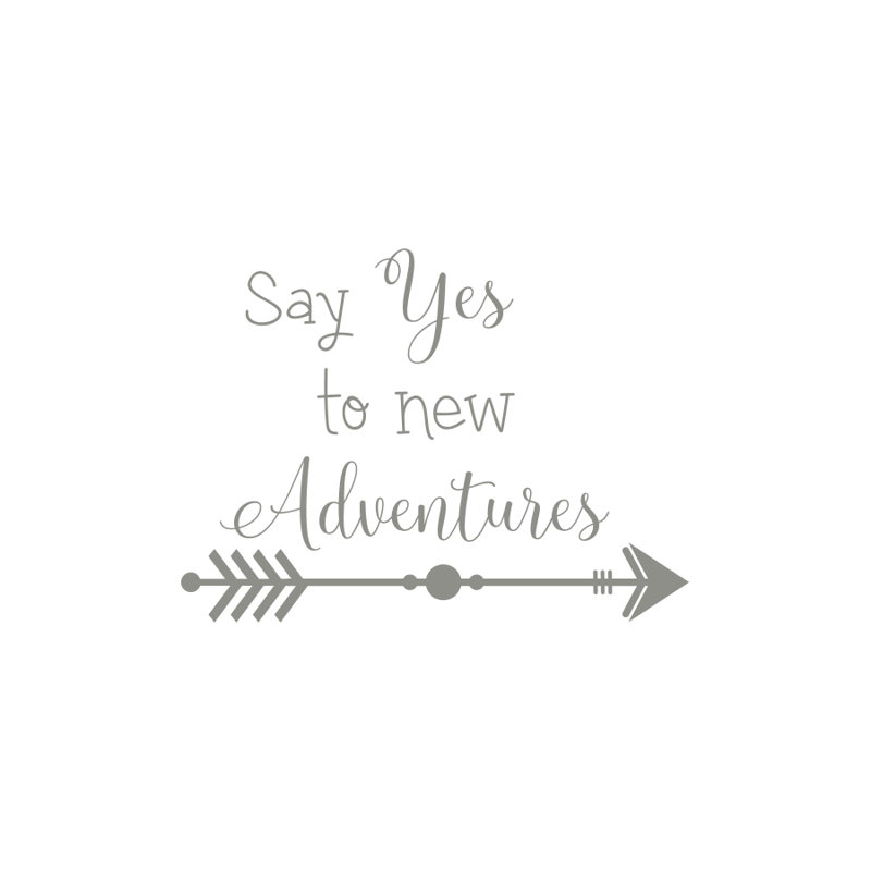 Décalcomanie murale « say yes to new aventures », Gris argenté