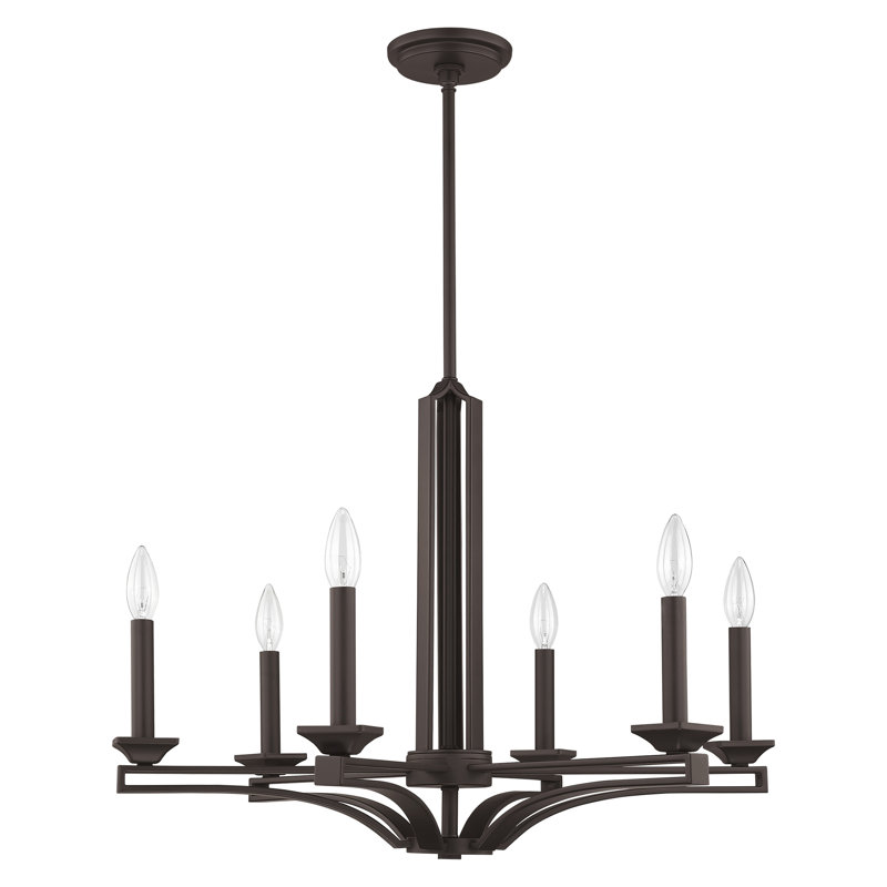 Dedham 6 - Light Dimmable Classic / Traditional Chandelier, Bronze