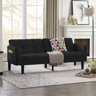 Velvet Futon Couch Convertible