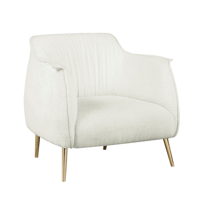 Chaise rembourrée blanche Boucle