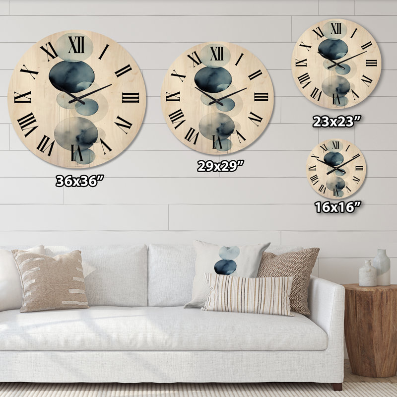 Horloge murale circulaire en bois, Très grand