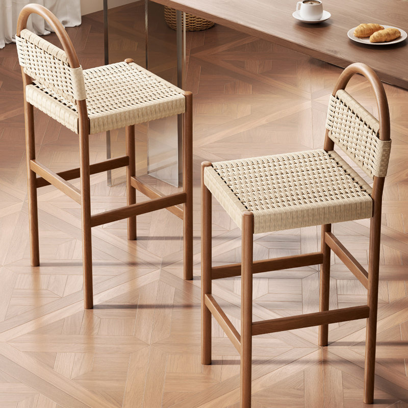 Chaise d'appoint à dossier en lattes de noyer (ensemble de 8), 8, 41.34"