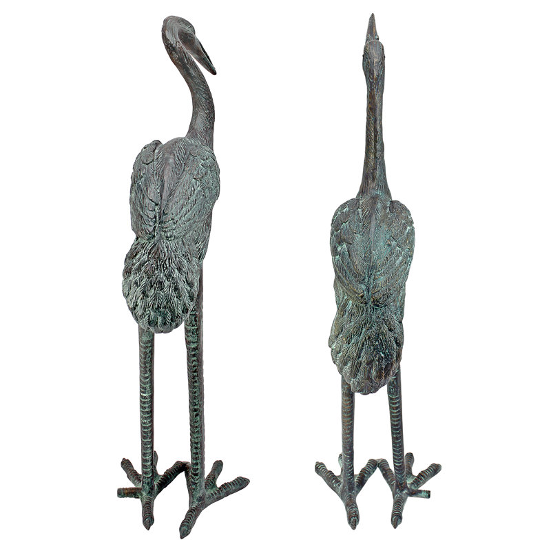 Bird Crane Metal Garden Statue, Small