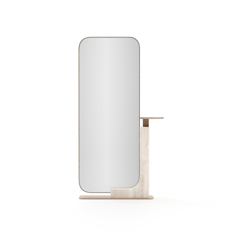 Caracole Rectangle Mirror, Gold/Cream