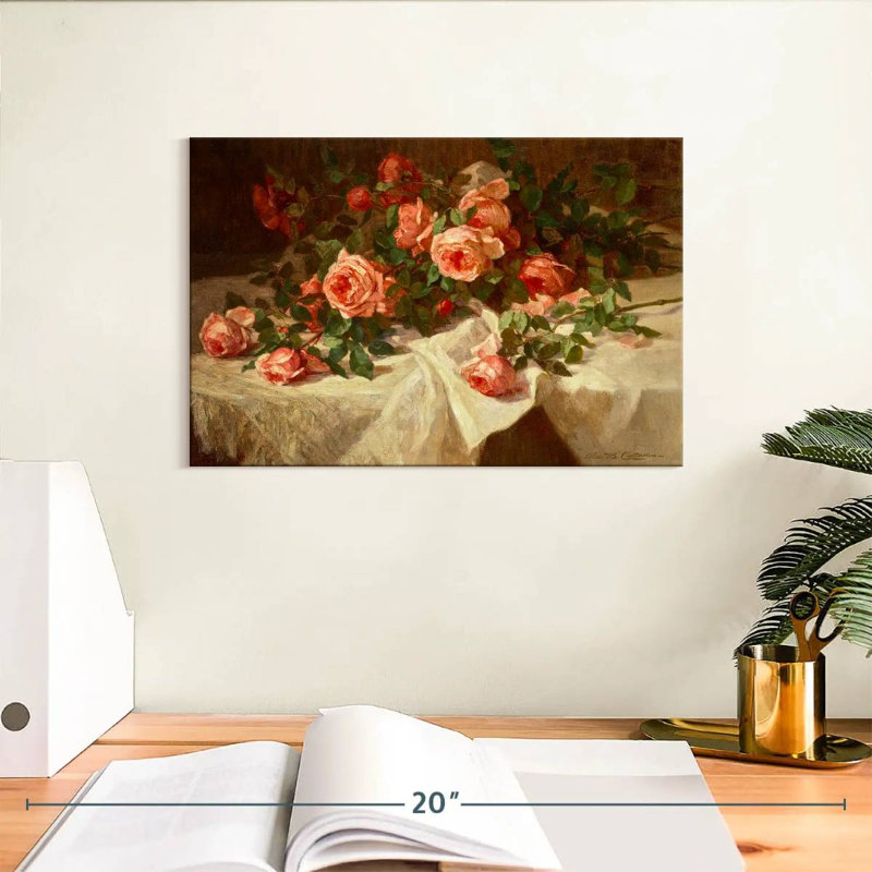 Harnek roses rouges sur dentelle blanche