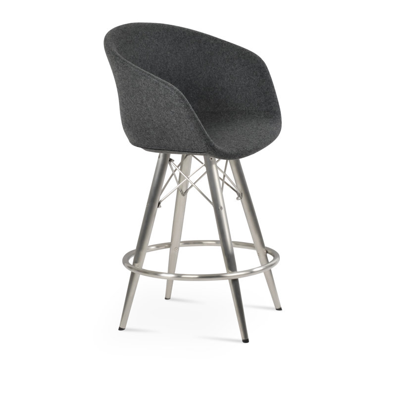 Tabouret de bar Tribeca, Gris foncé, Acier inoxydable, Tabouret de bar (siège d'une hauteur de 28 po)