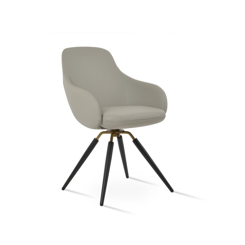 Fauteuil pivotant Gazel Carrot, Gris clair, Noir