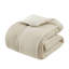 3 pièces édredon taupe très grand / très grand - coton avec rayures à garniture et garniture blanche visible Bartacks 100% housse lavable à la machine rembourrée rayée contrastante