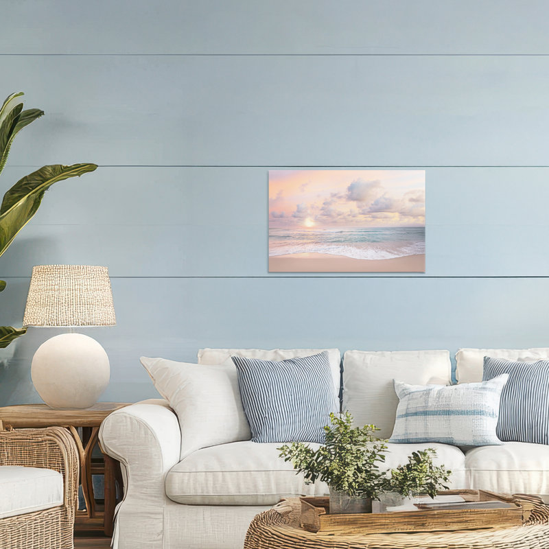 Toile côtière nuageuse, bord de mer, conception par Sissi et Seb, H 20 po x l 30 po