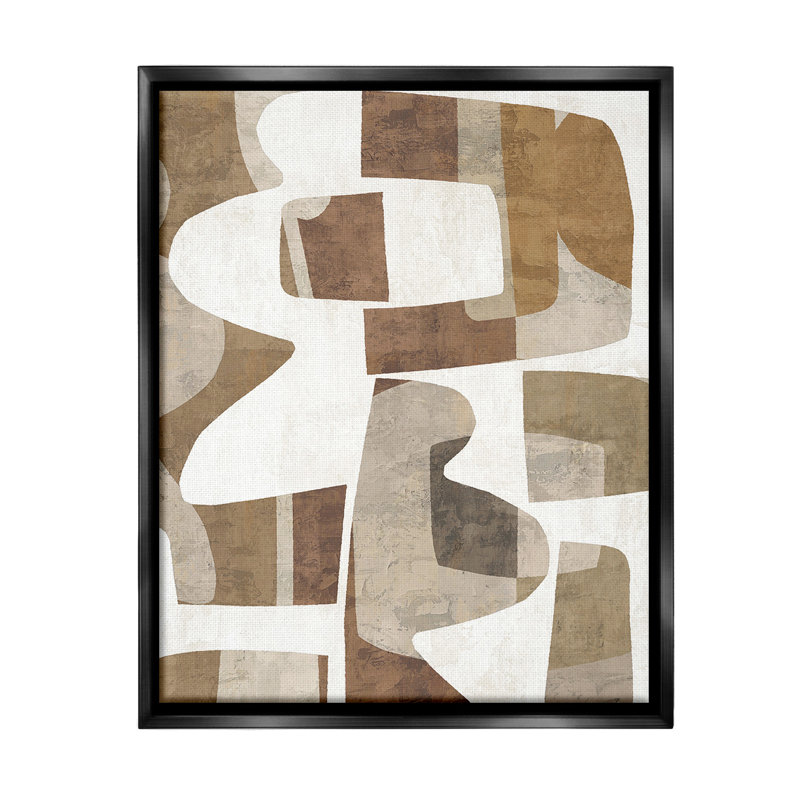 "Wavy Southwestern Shapes" par Amber Sterling sur toile, Cadre flottant noir de jais, H 31 po x l 25 po