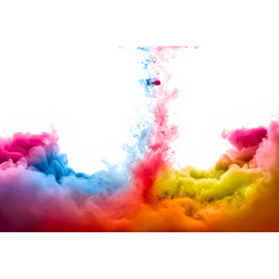 Rainbow Of Acrylic Ink In Water. Color Explosion by Carther - Wrapped Canvas Print