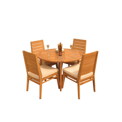 Outdoor 5 - Piece Teak Dining Set