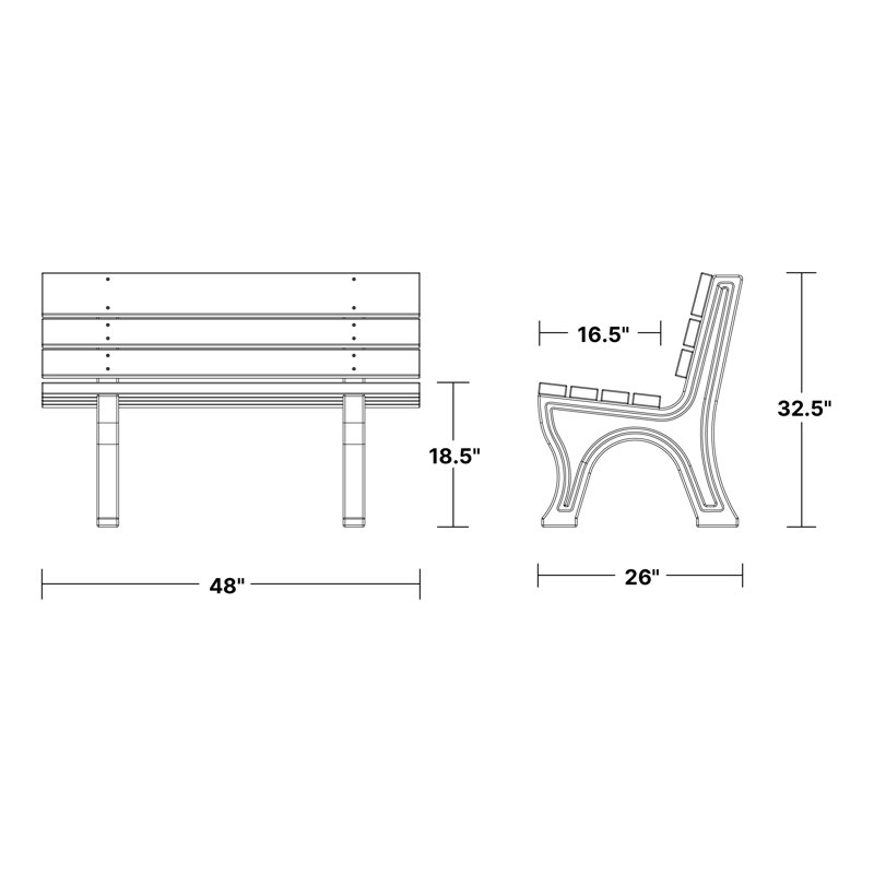 Banc Heritage Park, Cerisier / blanc, 4 pi