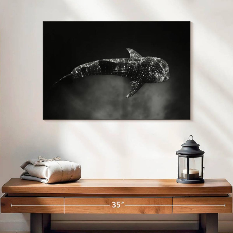 Requin-baleine monochrome, H 16 po x l 24 po