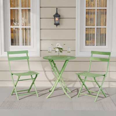 Ensemble bistro 3 pièces, ensemble de mobilier de patio pliable avec cadre de qualité supérieure